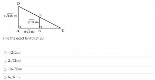 Find the exact length of EC.