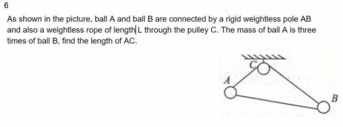 As shown in the picture, ball A and ball B are connected by a rigid weightless pole AB and also a w