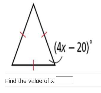 Find the value of X- triangle measurments