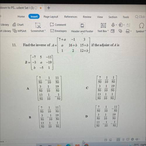 Help me solve the question about matrix
