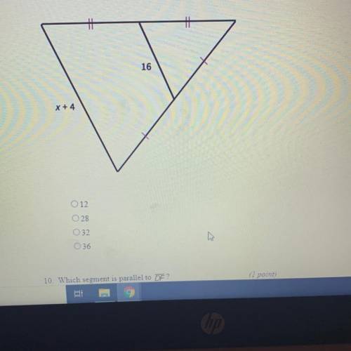 What is the value of x? Midsegments of triangles