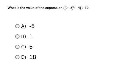 What is the value of the expression ((9-5)2 - 1 ) divided by 3?