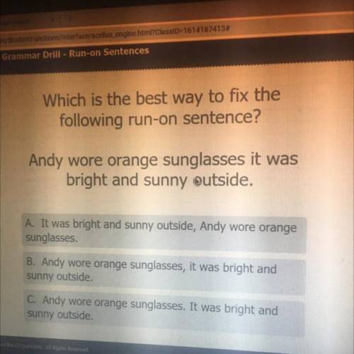 Which is the best way to fix the following run on sentence
