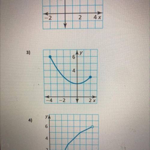 Problems 3 find the domain and range of the function represented by the graph