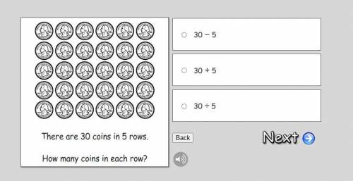 There are 30 coins in 5 rows.
How many coins in each row?