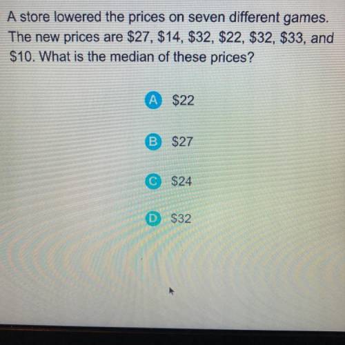 A store lowered the prices on seven different games . The new prices are $27, $14, $32 , $ 22,$32,