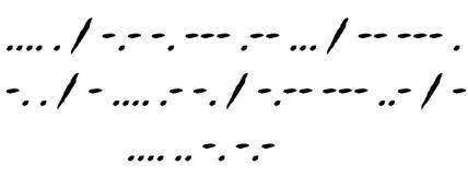 Please translate this Morse code message!!!