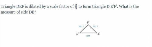 Triangle DEF is dilated by a scale factor of 2/3 to form triangle D´E´F´. What is the measure of si
