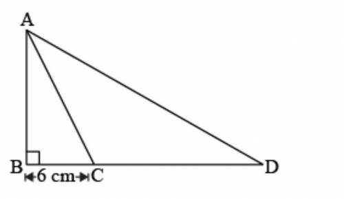 In the following figure, AB is perpendicular to BD and BC, the area of ∆ABC is 30 cm 2 and the area