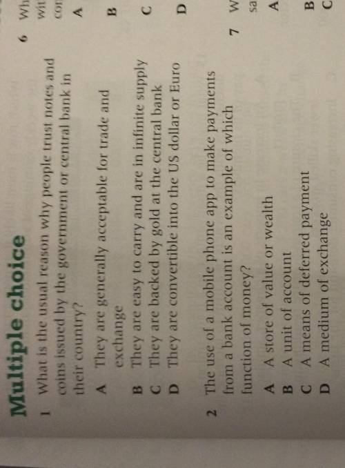 What is the answer to number 1 and 2