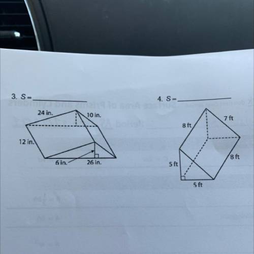 Find the surface area of each prism