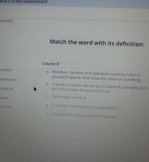 Match the word with it's definition