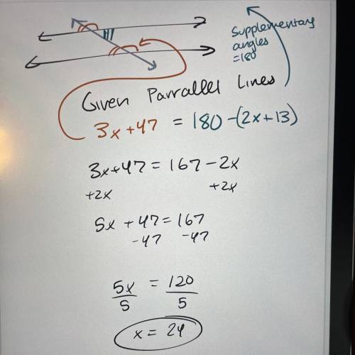 If lines l and m are parallel find the value of X