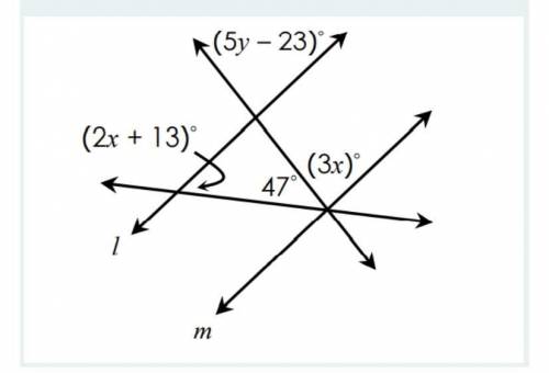 If lines l and m are parallel find the value of X