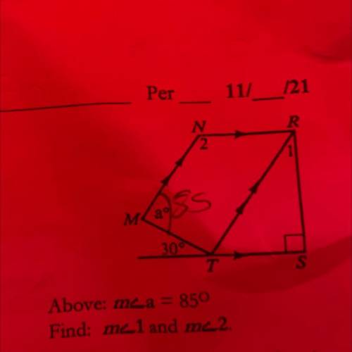 Need to find angle one and angle 2