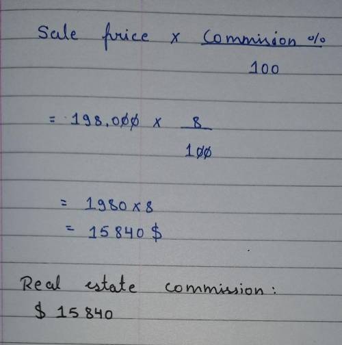 Fill in the missing commissions in the table below