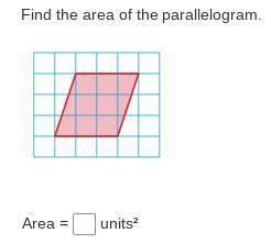 Find the area of the parallelogram.
Area = 
units²