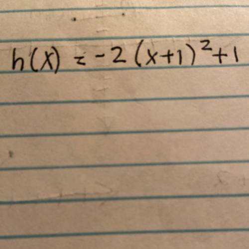 9th grade math… pls help
h(x)=-2(x+1)^2+1