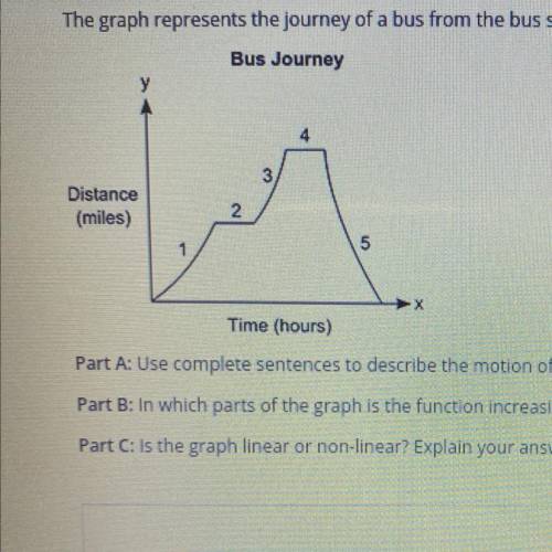 (04.05 MC

The graph represents the journey of a bus from the bus stop to different locations:
Bus