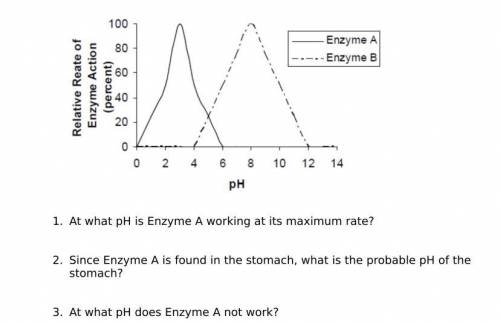 Help

⦁ At what pH is Enzyme A working at its maximum rate?
⦁ Since Enzyme A is found in the stoma