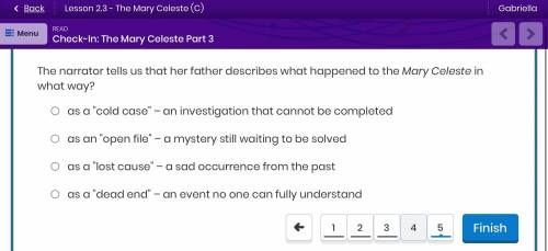Need help on this Mary Celeste question please (: