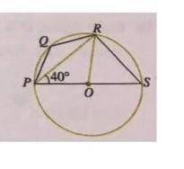 In the diagram, o is the centre of the circle and RPS = 40°. Calculate PQR and ORS.