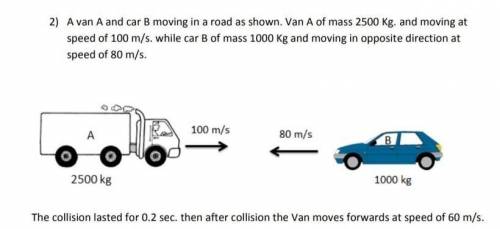 Van A and Car B are moving in a road as shown.

a) What is the acceleration of Van A? b) What is t