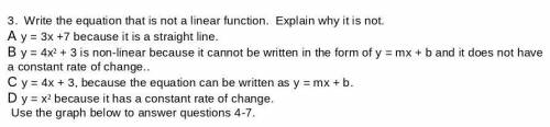 Write the equation that is not a linear function.