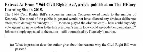 What impression does the author give about the civil rights bill ?
