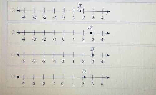 Which number line best shows the position of