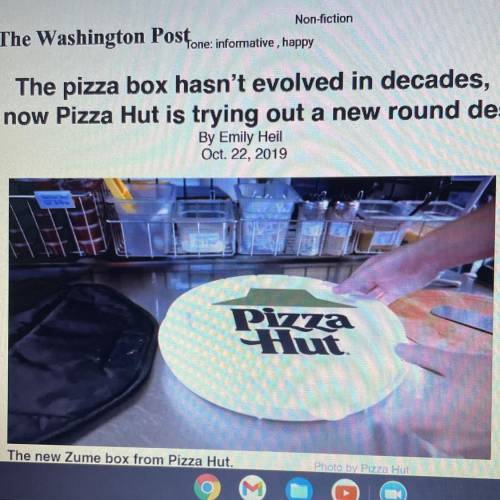 What is the author's point of view on the new pizza box? Use details from the text

to support you