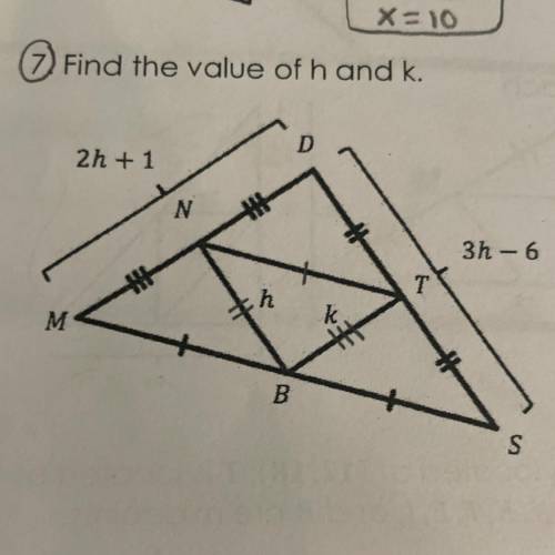 Find the value of h and k.