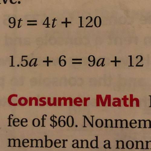1.5a + 6 = 9a + 12 
please answer quick i hate math