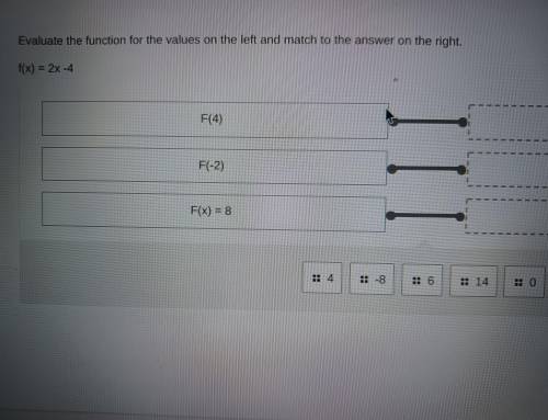 Evaluate the function for the values on the left and match the answer on the right