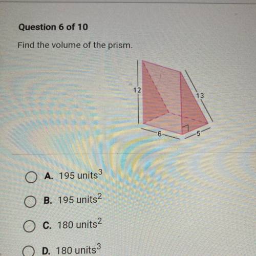Find the volume of the prism.
PLS HELP I WILL GIVE BRAIN WHATEVER TO WHOEVER ANSWERS
