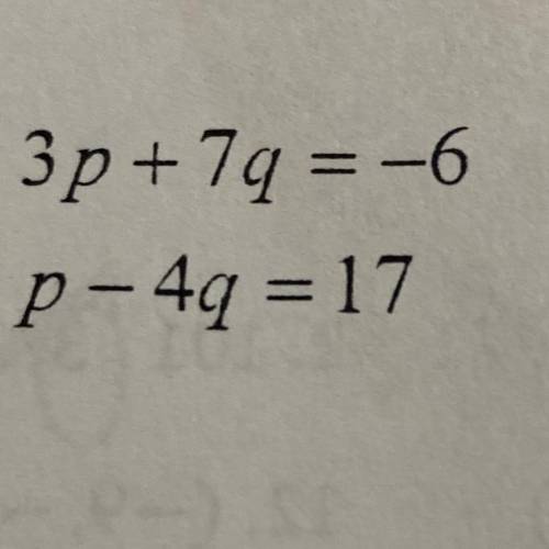 Solve the following using Cramer's Rule.