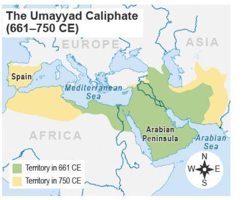 According to the maps, what happened to the caliphate under the Abbasids?

It lost territory in Sp