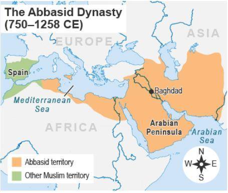 According to the maps, what happened to the caliphate under the Abbasids?

It lost territory in Sp