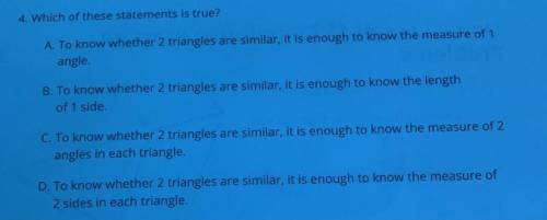 Which of these statements are true? (Geometry- look at image)
