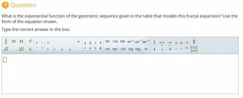 What is the exponential function of the geometric sequence given in the table that models this frac