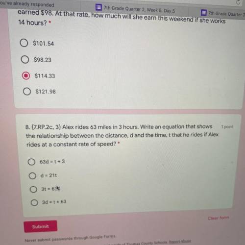 What would the answer be for number 8?