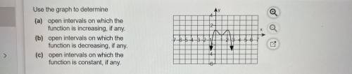 AY

Use the graph to determine
(a) open intervals on which the
function is increasing, if any.
(b)