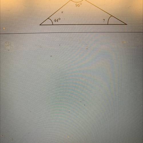 Find the measure of the missing angle pls help!