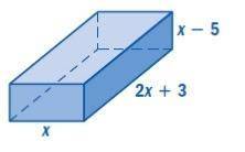 Write polynomial expressions for the surface area and volume of the rectangular prism shown. Give y