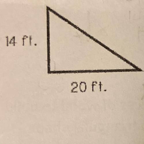 Find the missing side length of the right
triangle below?