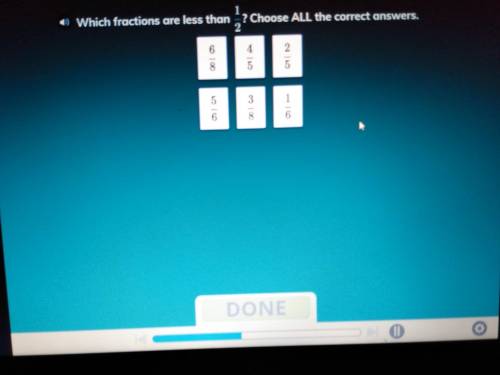 Pls help meeeeeeee 1 » Which fractions are less than - ? Choose ALL the correct answers. 2