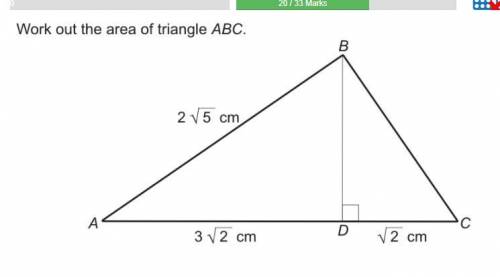 Work out the are of triangle ABC (image attached)