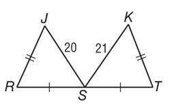 Given the figure below, which statement would be correct?

m∠R = m∠Tm∠R = m∠T
m∠R > m∠T , m∠R &