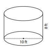 Find the exact volume of the cylinder.

A) 80π ft^3
B) 160πft^3
C) 200πft^3
D) 400πft^3