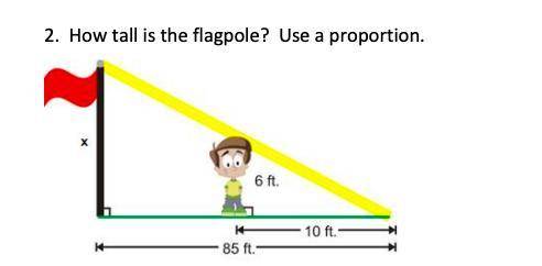 2. How tall is the flagpole? Use a proportion.